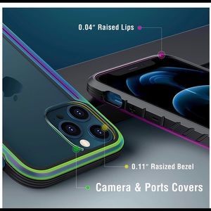 Never used iPhone 12 pro case green/purple